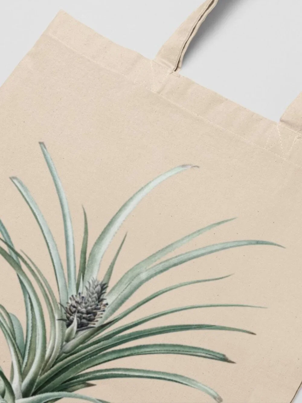 Pineapple Vintage Botanical Print Graphic Canvas Tote Bag